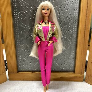 VTG 1997 Talk With Me Barbie Doll Pink Jumpsuit Gold Jacket Jewelry Only Unteste